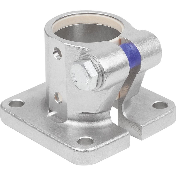 Tube Clamp W. Foot For Linear Actuator, Type=40, Stainless Steel 1.4308 Electropolished